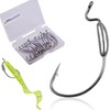 15pcs Weighted Swimbait Hooks with Molded Bait Keeper,Equipped with Weedless