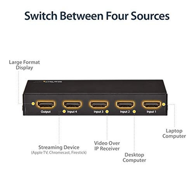 StarTech 4-Port HDMI Automatic Switch 4K 60Hz video switch