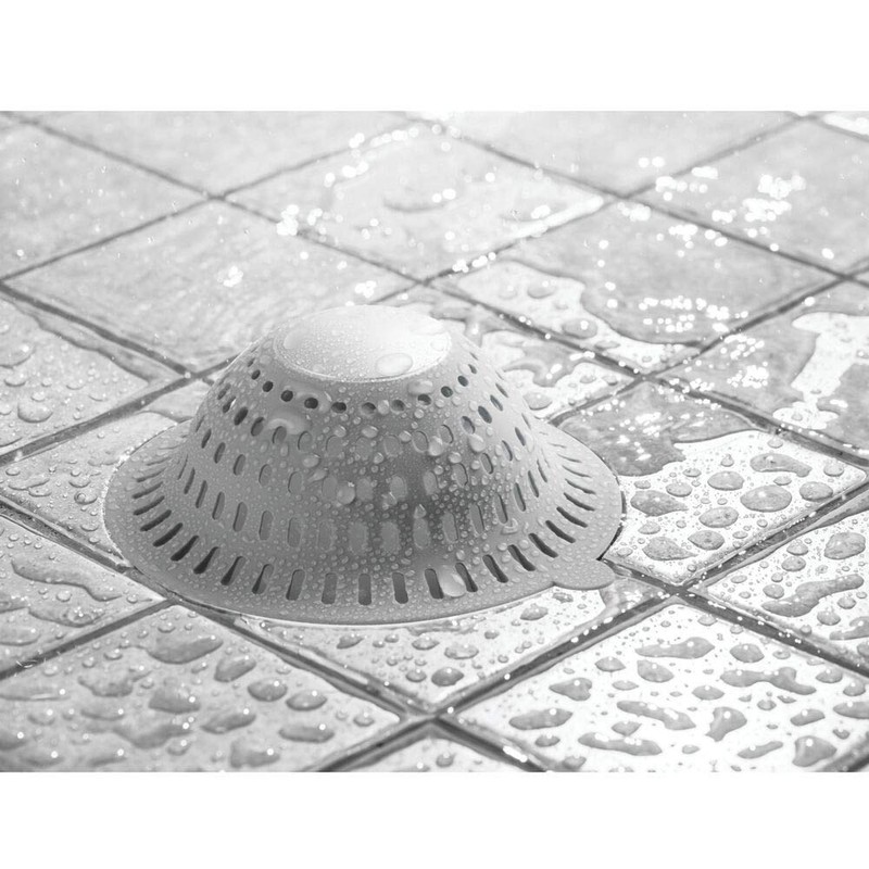 iDesign Metro Ultra Bathroom Shower Drain Protector - Gray/Silver
