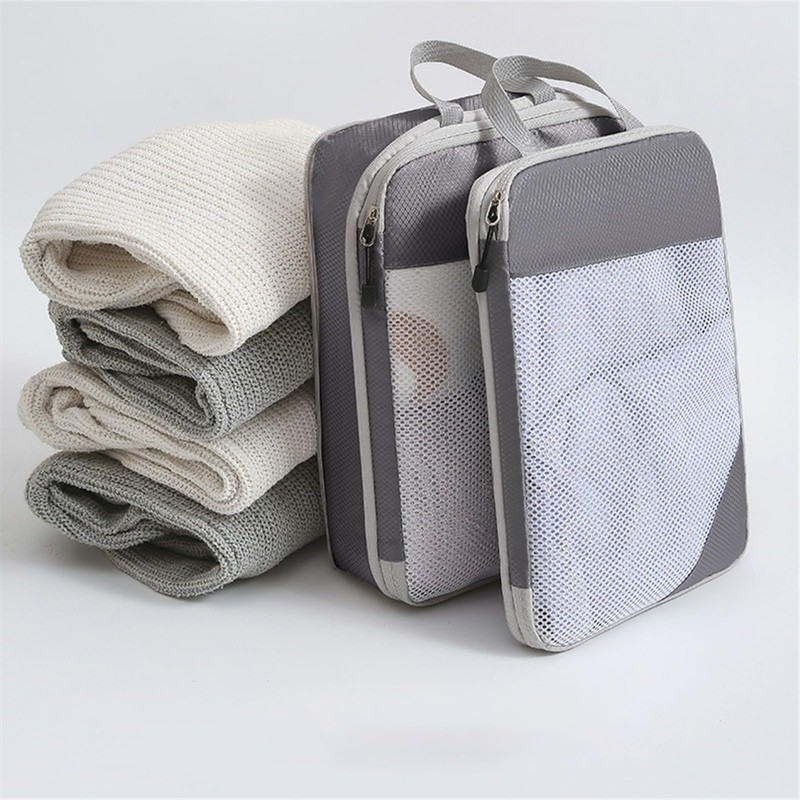 QUINTRA Compression Pack Cubes 3/4 Set Compressible Packing Cubes with