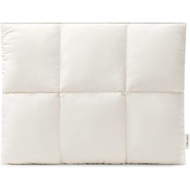 Comfyable Puffy Laptop Sleeve 13 Inch 14 Inch, Quilted Puffer Laptop Carrying Case, Pillow Case Compatible with MacBook Air M4 2025 M3 M2 M1, MacBook Pro M4 Pro/Max, Rice