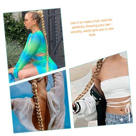 Healeved 2Pcs Braided Ponytail Extensions Synthetic Heat Resistant Straight Hairpieces Quick Easy Styling Fashion Hair Accessories for Women