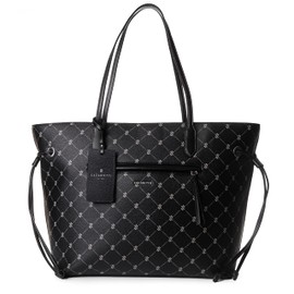 Lazarotti Palermo Women's Shopper Bag, Tote Bag with Side Drawstrings, XXL Shoulder Bag, 37.5 cm, black