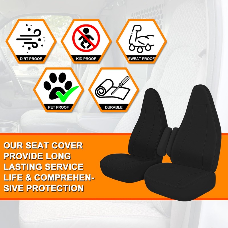 Kistrba Truck Seat Cover for 1996-2009 Chevy Express & GMC