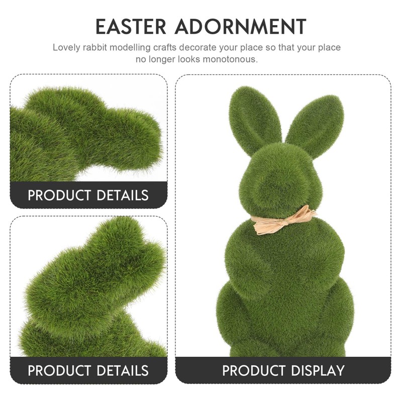 Ciieeo 5-Piece Easter Bunny Decoration Set, Realistic Bunny Figures for