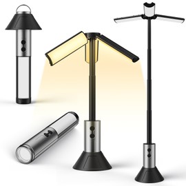 URBZUE Camping Lamp with Extra Light, Super Bright Torch and Tent Lamp with Tripod, Multifunctional, Telescopic Folding Outdoor