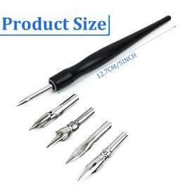 JRYXDS Pen and Holder Set, 6-Piece Set with Drawing Nib for Comics, Pen Holder, 1 Pen Holder, 5 Nibs for Drawings for Cartoonists and Artists