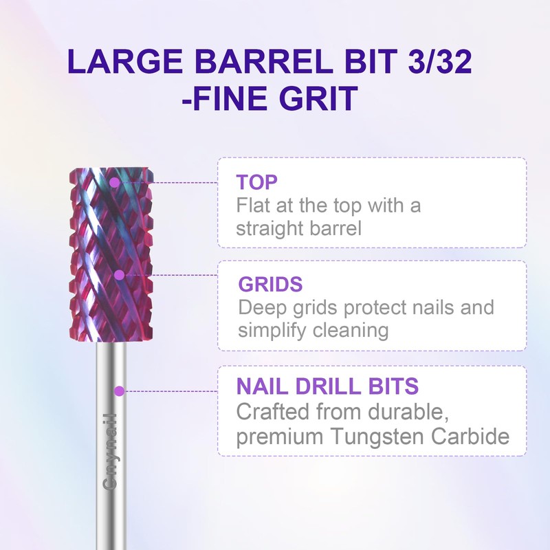 3/32" Large Barrel Bit Tungsten Carbide Nail Drill Bit Safety