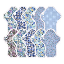 Cloth Napkins, NO 6 Organic Cotton, Set of 10, v14gr Dark Blue, Adult Elegant Dark Blue Pattern