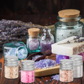 Unbranded Tessco 100 Pcs 5 ml Mini Glass Bottles with Screw Caps Tiny Jars Empty Glass Via