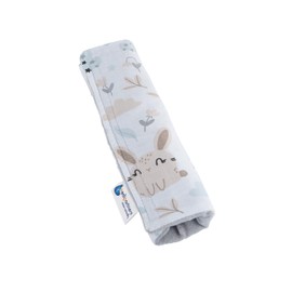 Medi Partners Seat Belt Pad/Shoulder Pad for Car, 17 x 22 cm, Baby, 100% Cotton, Minky, Double-Sided Car Belt, Seat Belt Protection, Sports Pram, Scrub (Glade with Grey Minky)