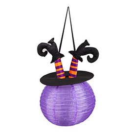 Evergreen Flag Outdoor Seasonal Décor Witch Cauldron Beaming Buddies Collapsible Lantern Fall Holiday Wind Spinner Hanging Yard Decorations for Home and Garden