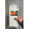 Oksdown 100 Pack White Cable Ties 250mm×3.6mm Strong Nylon Plastic