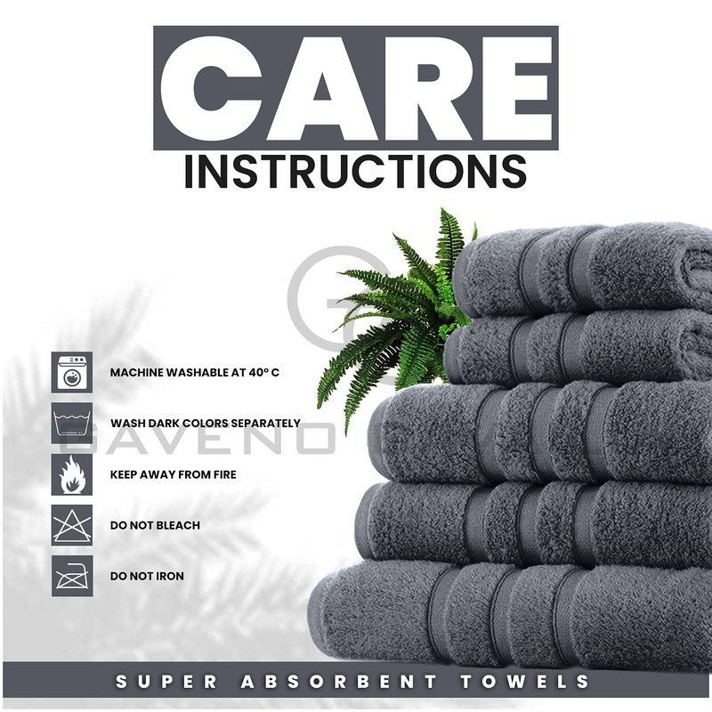 GC GAVENO CAVAILIA 100% Ringspun Cotton Bath Towels, Luxury 550