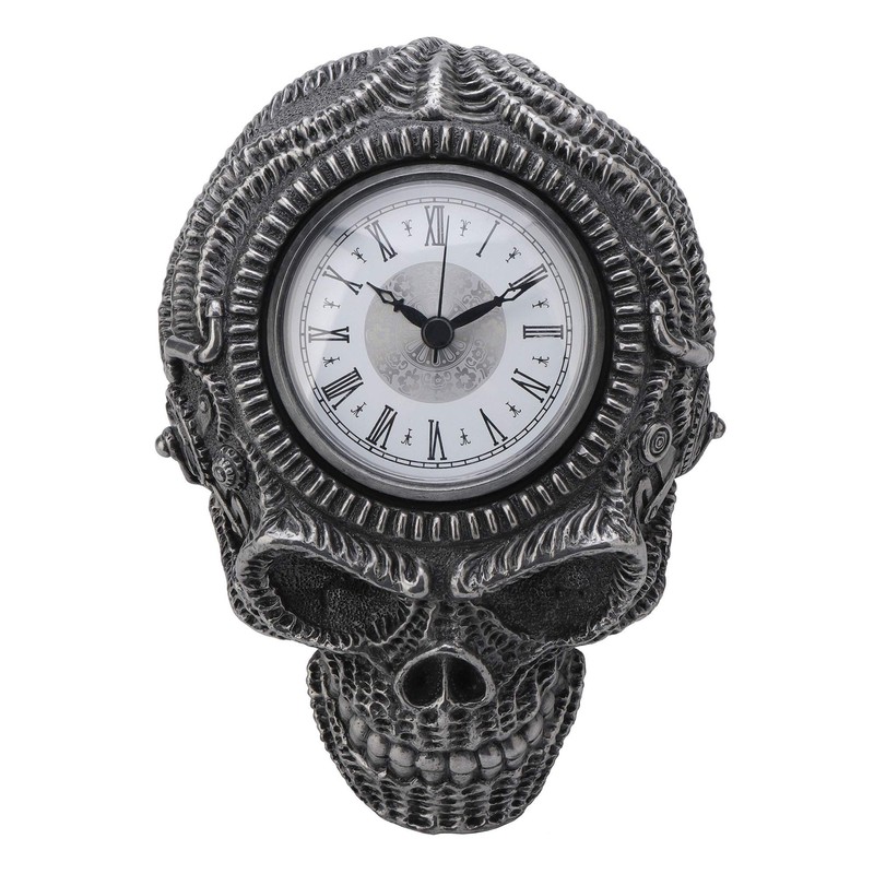 Veronese Design Steampunk Cold Cast Pewter Xeno Flat Skull Wall