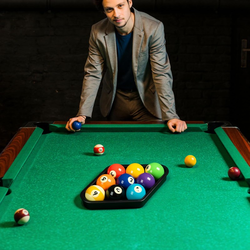 Zelphvt Black Billiards 9 Ball Pool Table Triangle Rack 9-Ball