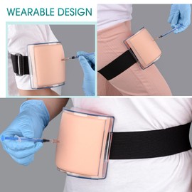 IM,SQ - Modelo de almohadilla de inyección con piel, tela subcutáneo y capa muscular para entrenamiento de enfermeras y estudiantes de medicina, diseño portátil