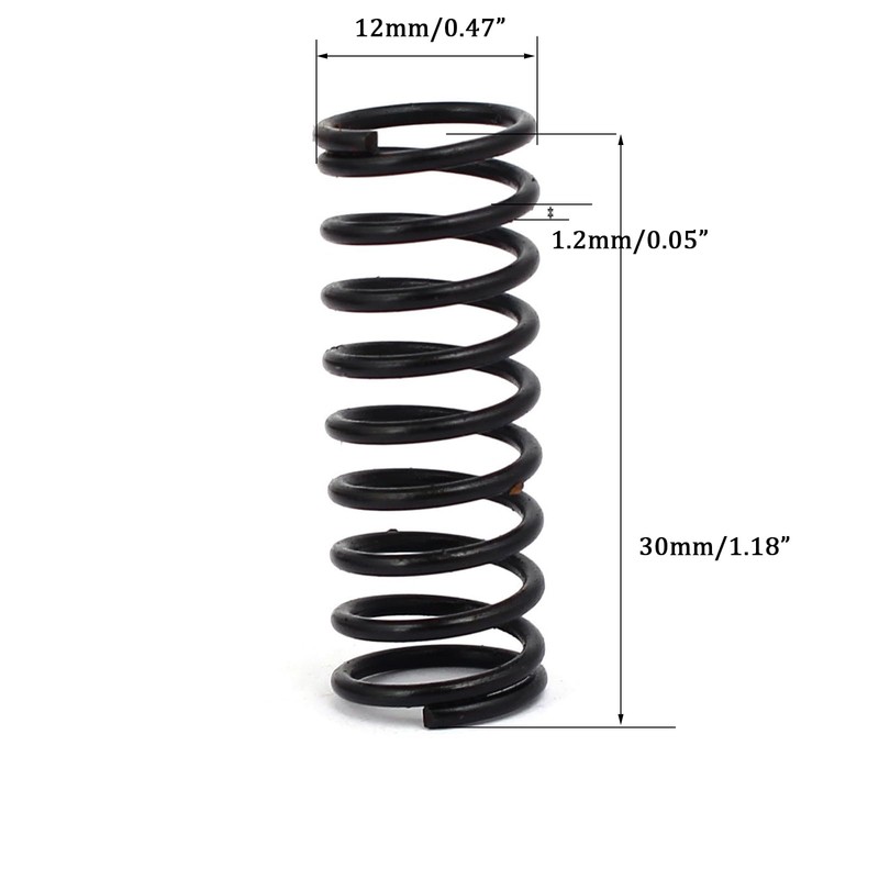TA-VIGOR 10Pcs Compressed Spring, 1.2mm Wire Dia, 12mm OD, 30mm