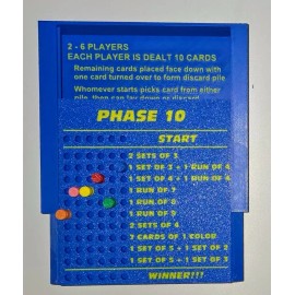 Phase 10 Hard Box Case Scoreboard with 6 Colored Pins 3D Printed