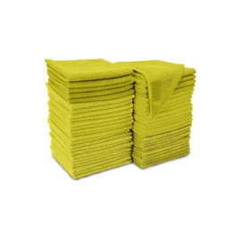 The Fusion Square Microfiber Towels All-Purpose Washable Reusable Microfiber Cleaning Cloth for Cars, Kitchen, House - Highly Absorbent and Lint Free Glass Cleaning Rags (Yellow, 10)