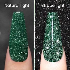 RARJSM Glitter Gel Polish, Olive Green Nail Polish Sparkly Shiny Gel Nail Art U V L E D Cure Need for Manicure DIY and Nail Salon 7.5ML