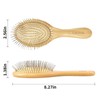 GAVIVOL Bamboo Hair Brush with Metal Bristles, Anti-Static & Detangling