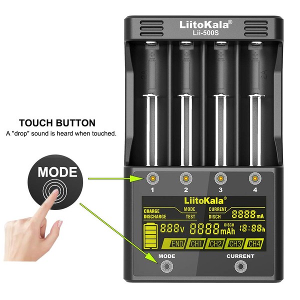 LiitoKala Lii-500S 18650 Battery Charger for 18650 26650 21700 AA