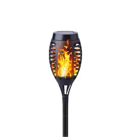 Solar Lights for Outdoor Garden, Geemoo Solar Torch Garden Torches with Realistic Flame Effect, IP65 Waterproof Solar Lamp for Outdoors, Backyards, Gardens, Lawn Lighting (Warm White, Pack of 1)