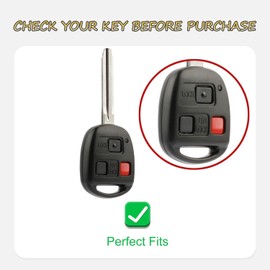 Qetoosur for Lexus Key Fob Cover with Leather Lanyard, Key Case Protection Shell Fit for 2000-2006 Lexus ES GS is LS SC GX470 RX300 RX330 RX350 RX400h Smart Key Holder, Black