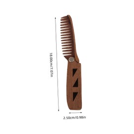 FOMIYES Wooden Folding Beard Comb Pu Case Portable Grooming Tool for Men Wide Tooth Design for Hair Care Natural Material for Gentle Styling