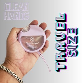 POCKET CARE–Organic Moisturizing Refillable Hydrating Grapefruit Hand Sanitizer Spray (25 ml/8.45 FL OZ) Preppy,Portable with Strap, Mini Travel Keychain– 100% Natural Power Mist