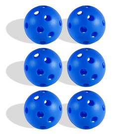 Fizzazzle Indoor Pickleball Balls - 6 Pack 26 Holes - USAPA Standard Pickleball Balls - Pickleball Accessories Set - High Resilience & Durability Blue Pickle Balls