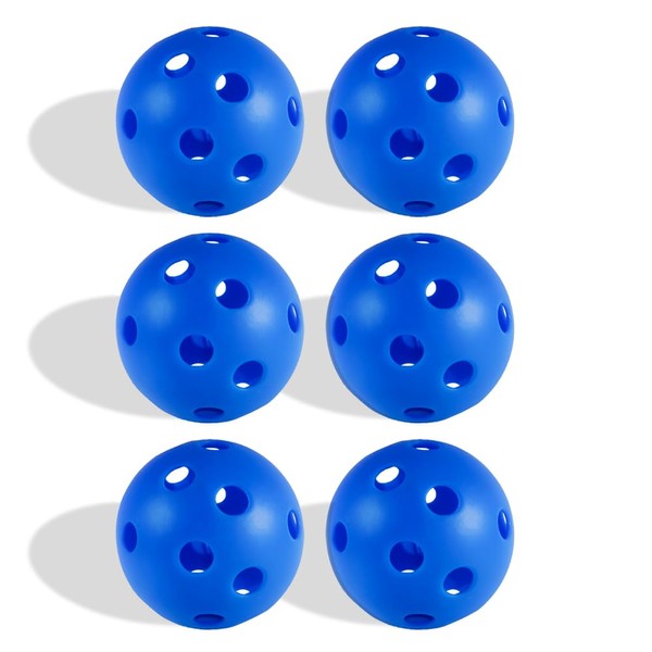 Fizzazzle Indoor Pickleball Balls - 6 Pack 26 Holes -