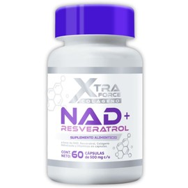 Suplemento Alimenticio NAD+ con Resveratrol, Colágeno Hidrolizado, Vitaminas y Antioxidantes Naturales – 60 Cápsulas de 500mg