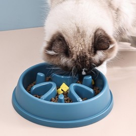 1 Pcs Slow Feeder Dog Food Bowl, Plastic Swirl Design with Anti-Slip Base Dry Wet Food for Healthy Eating - Easy to Clean