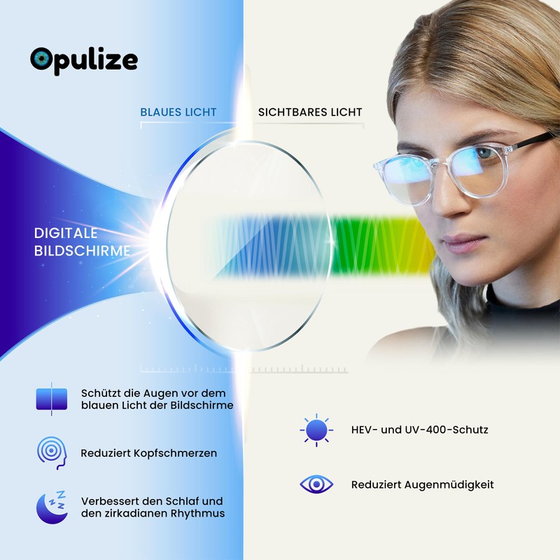 OPULIZE B5 Blue Light Filter Cool Round Frame Spring Hinges