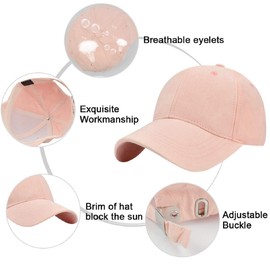 Tuopuda Baseball Cap Men Women Sports Cap 6-Panel Unisex Baseball Cap Outdoor Retro Hat Pure Colour Baseboard Baseball Cap Adjustable Plain Baseball Cap Baseball Cap Summer Trucker Hat, Light-pink