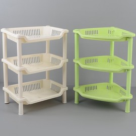 Prefabricated 3-tier corner shelf Corner shelf Prefabricated shelf Kitchen shelf Spice shelf 3-tier shelf triangle - green 2ea
