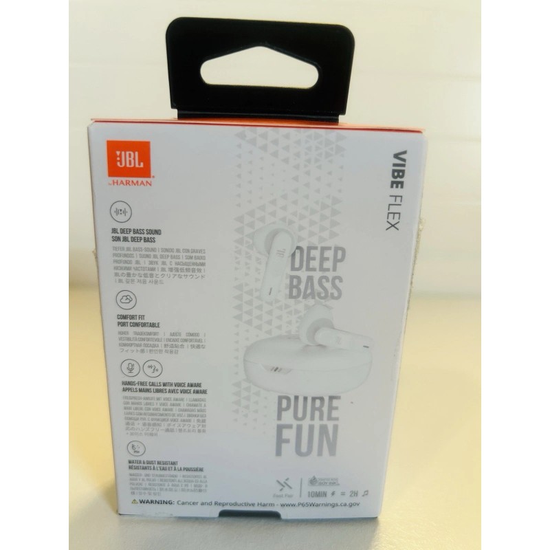 JBL Vibe Flex Perfect Fit Wireless Earbuds, Color White by