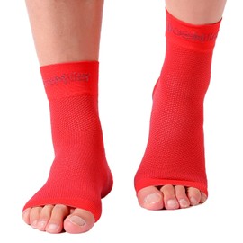 Doc Miller - Manga de compresión para pies y tobillo para aliviar el dolor, tendinitis de Aquiles, neuropatía, calcetines nano para mujeres y hombres, calcetines sin dedos, mangas de compresión para