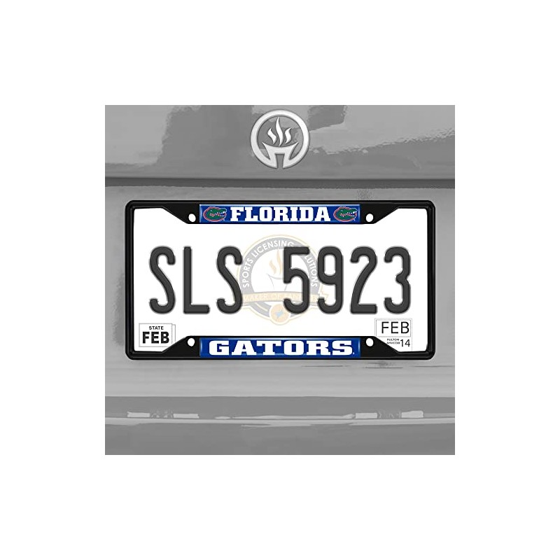 FANMATS 31248 Florida Gators Metal License Plate Frame Black Finish