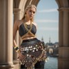 Women's Professional Zumba Belly Dance Belt Chiffon Hip Scarf Dance