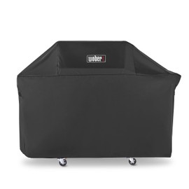 WOBER COVER 63-Inch Grill Cover for Weber Genesis 300, Heavy Duty BBQ Cover with Straps, Black, 63W x 25.6D x 43.4H inches