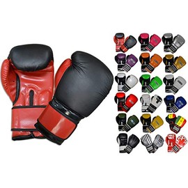Gym Training Stand-Up Boxing Gloves (NO Logo Black/Red, Large-16oz)