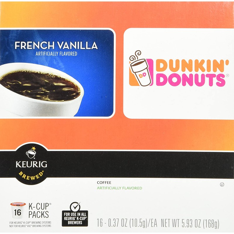 Dunkin Donuts French Vanilla Flavored Coffee K-Cups For Keurig K