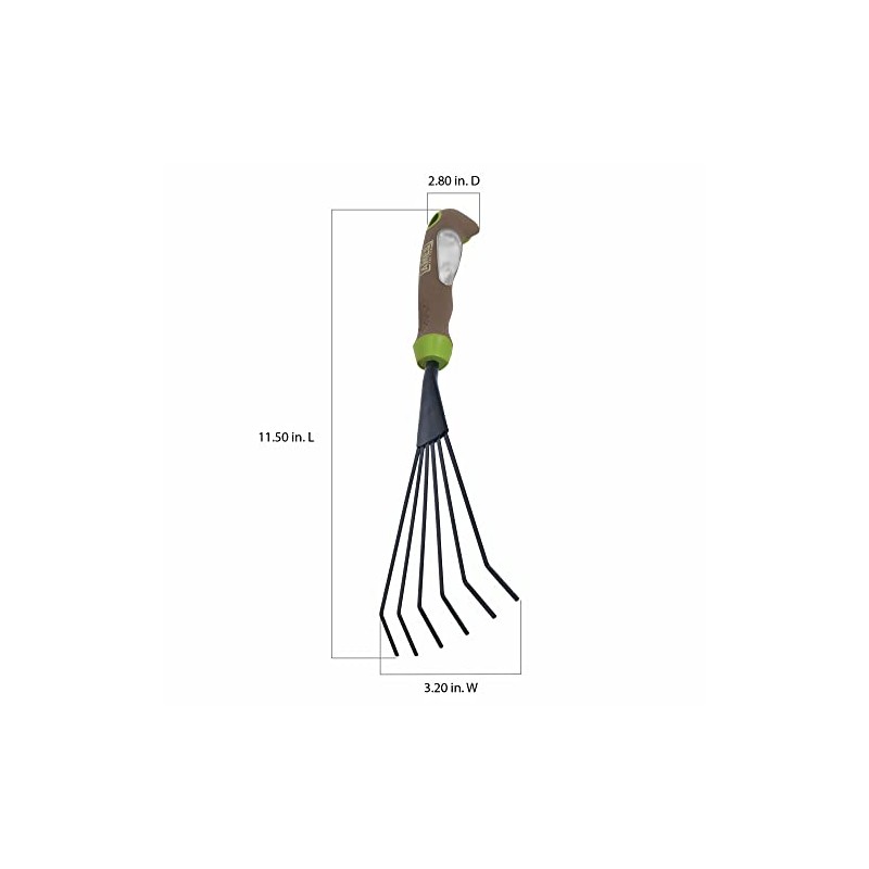 AMES 1985350 Hand Rake with Ergo Gel Grip, 11-Inch, Brown