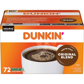 Dunkin' Donuts Medium Roast K-Cup Coffee Pods, Original Blend, 72 ct.