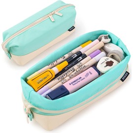 Cute Pencil Case, OLIYuMi Pencil Pouch Pencil Bag Storage Box Stationery Organizer Makeup Bag with Zipper Closure for Student Office College Boys and Girls (Mix Green)