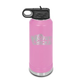 No Fat Chicks Laser Engraved Water Bottle Customizable Polar Camel Stainless Steel with Straw - Too Low JDM Light Purple 32 oz