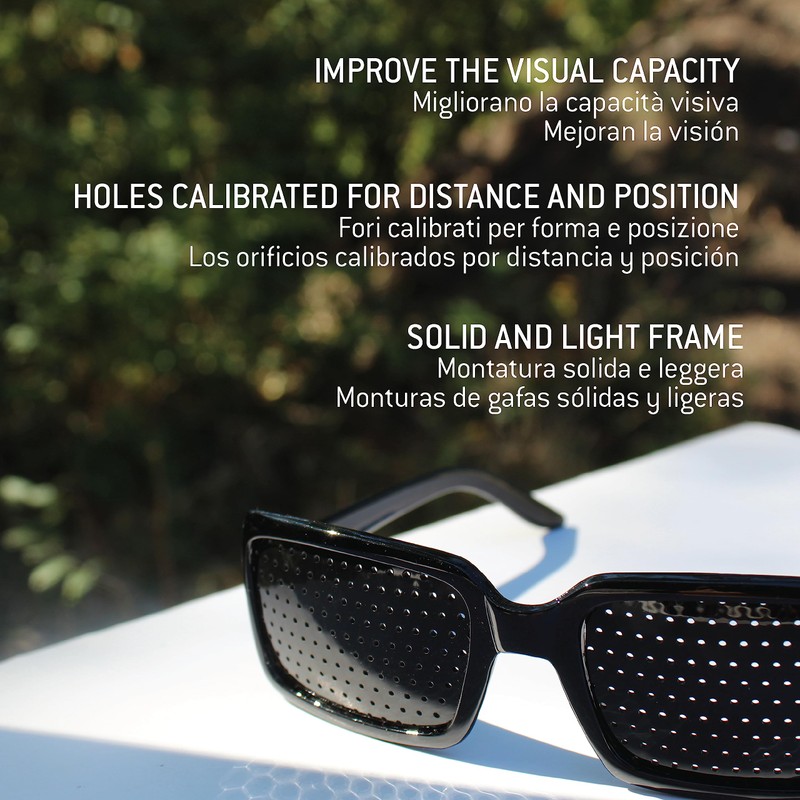 NATURALIGHT Rasterbrille/Lochbrille für Augentraining - Modell Kunzite – Bifokales Raster